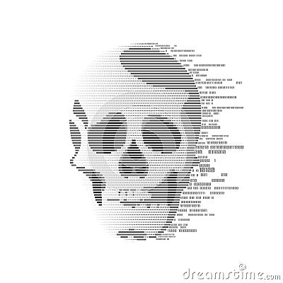 Digital Skull Vector Illustration