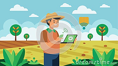 Digital soil nutrient mapping not only helps farmers optimize their crop yield but also reduces excessive use of Vector Illustration
