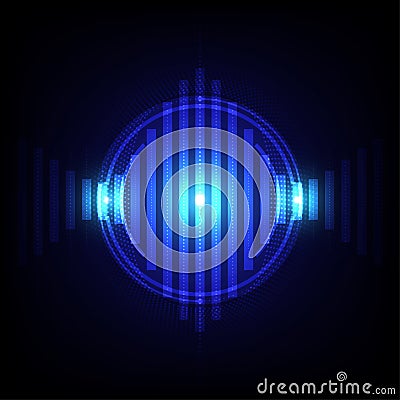 Digital sound wave background, abstract networking technology Vector Illustration