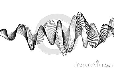 Digital sound wave vector banner background. Audio music soundwave. Voice frequency form illustration. Vibration beats Vector Illustration