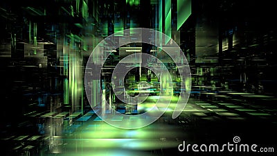 Digital space, architecture design. Complex mathematical calculations in a digital environment, virtual space. Modern digital Stock Photo