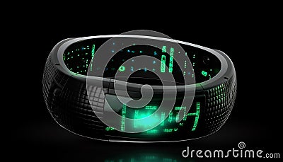 Digital speedometer watching time on a modern black dashboard clock generated by AI Stock Photo