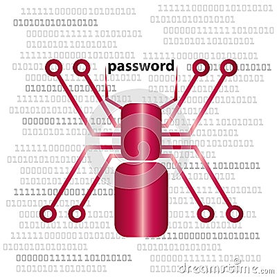 Digital Spine and Password, internet and security logo Stock Photo