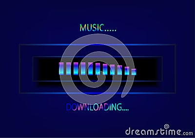 Digital status bar downloading network communication progress technology abstract background vector illustration Vector Illustration