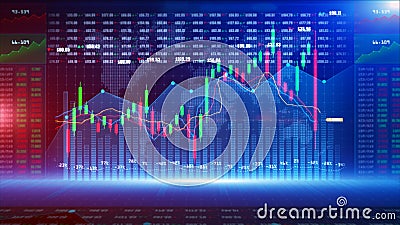 Digital stock market or forex trading graph and candlestick chart suitable for financial investment. Financial Investment trends Stock Photo