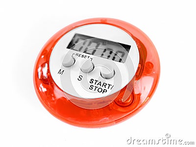 Digital stopwatch isolated on white background Stock Photo