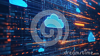 digital storage on a computer screen showing cloud storage Stock Photo