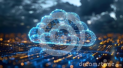 Digital Symphony: Cloud Data Harmony. Concept Cloud Computing, Data Management, Information Stock Photo