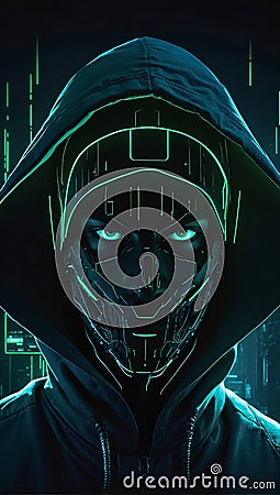 Digital Symphony: Unseen Hacker's Overture. Generative AI Stock Photo