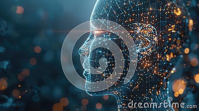 Digital Synapse Network: Advanced AI and Neural Connectivity Visualization Stock Photo