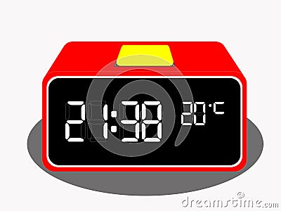 Digital table clock vector Vector Illustration