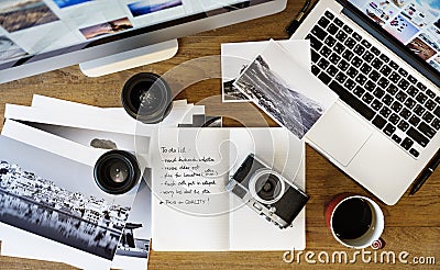 Digital Tablet Photography Design Studio Editing Concept Stock Photo