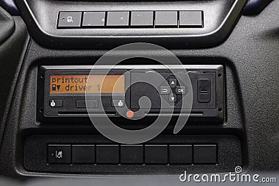 Digital Tachograph Display Reads Printout Driver 1. No Personal Data