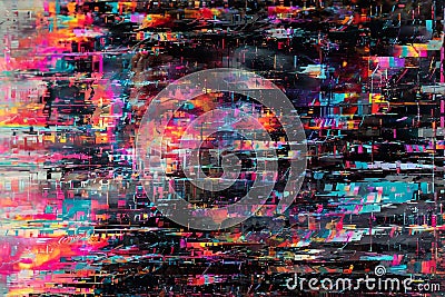 The digital tapestry a symphony of code and light. A close-up image of a computer screen Stock Photo