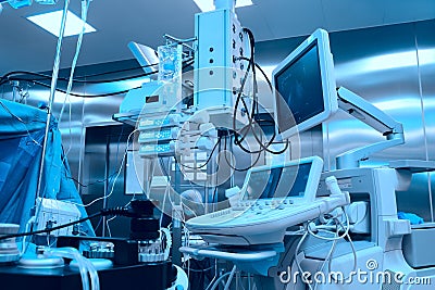 Digital technologies in the hospital surgery room Stock Photo