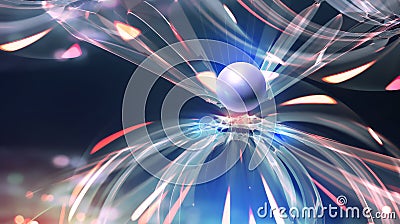 Digital technology and artificial intelligence 3D illustration. Innovation and creative ideas. Beauty of abstract forms Cartoon Illustration