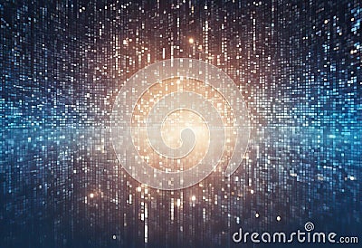 Digital technology background. data circle blue pattern pixel background stock illustrationTechnology, Backgrounds, Abstract Stock Photo