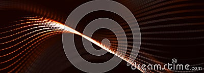 Digital technology background. Directed stream of luminous particles. Big data visualization. 3d rendering Stock Photo