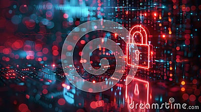 Digital technology, internet global network technology concept. Secure technology. Generated Ai Stock Photo