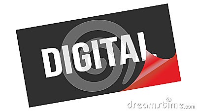 DIGITAL text on black red sticker stamp Stock Photo