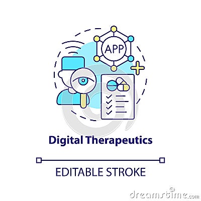 Digital therapeutics concept icon Vector Illustration