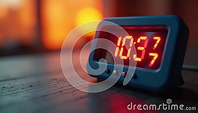 Digital thermometer displaying high temperature during a heatwave , monitoring, science, display Stock Photo