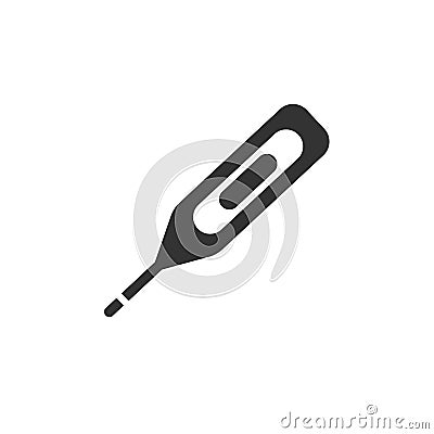 Digital thermometer flat icon. Isolated vector illustration Cartoon Illustration