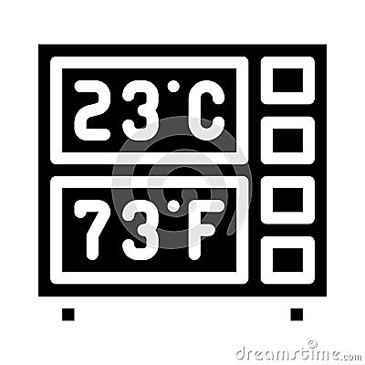 Digital thermometer glyph icon vector illustration black Vector Illustration