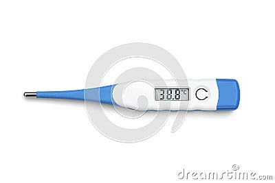 Digital Thermometer instrument for measuring temperature isolated on white background Stock Photo