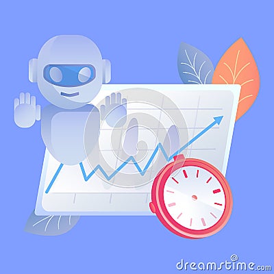 Digital Time Manager Flat Vector Illustration Vector Illustration