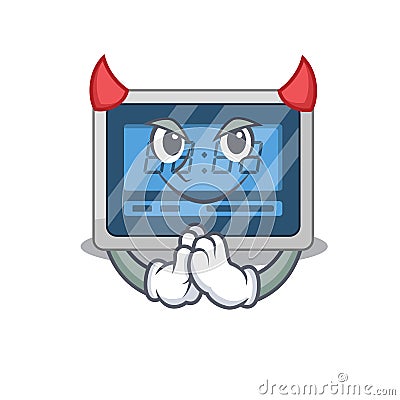 Digital timer clothed as devil cartoon character design concept Vector Illustration