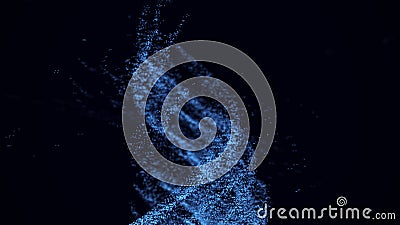 Digital tornado wave with dots on the dark background. The futuristic abstract structure. 3D rendering Stock Photo
