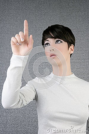 Digital touch pad copy space businesswoman modern Stock Photo