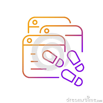 Digital trail gradient linear vector icon Vector Illustration