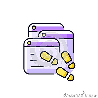 Digital trail purple RGB color icon Vector Illustration
