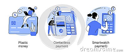 Digital transactions abstract concept vector illustrations. Vector Illustration