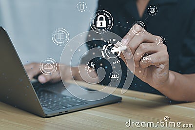 Digital transformation change management, internet of things. new technology bigdata and business process strategy,cloud computing Stock Photo