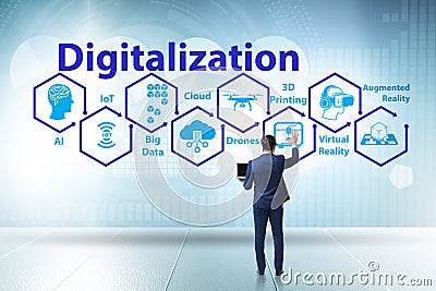 Digital transformation and digitalization technology concept Stock Photo