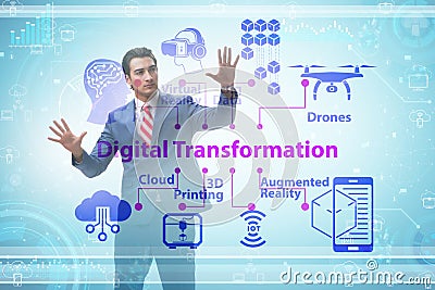 Digital transformation and digitalization technology concept Stock Photo