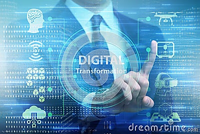 Digital transformation and digitalization technology concept Stock Photo