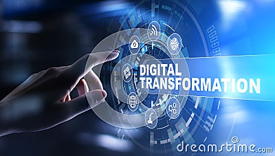 Digital transformation, disruption, innovation. Business and modern technology concept. Stock Photo