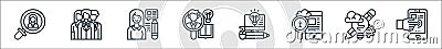 Digital transformation line icons. linear set. quality vector line set such as interactive, de, information management, knowledge Vector Illustration