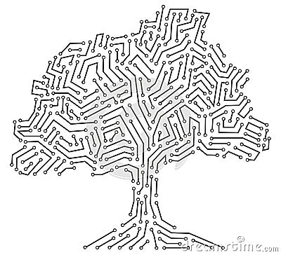 Digital tree concept Vector Illustration