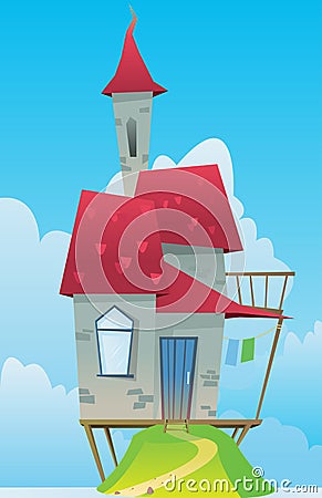 Digital vector, fairytale and fantasy castle Vector Illustration