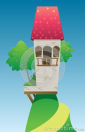 Digital vector, fairytale and fantasy castle Vector Illustration