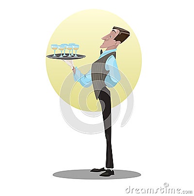 Digital vector funny cartoon tall Vector Illustration