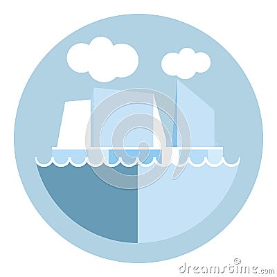 Digital vector iceberg and glacier icon Vector Illustration