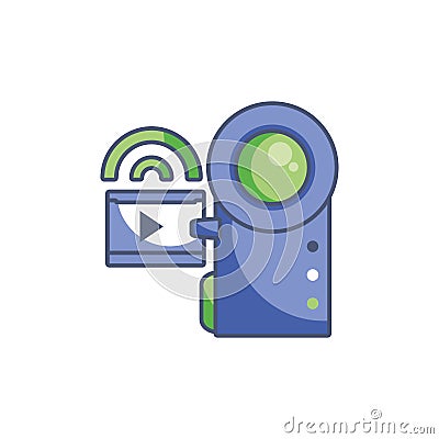 Digital videocamera icon fill design Vector Illustration