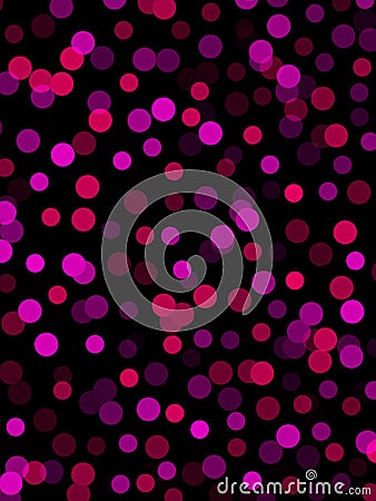 Digital vivid pink polka dots on black Stock Photo