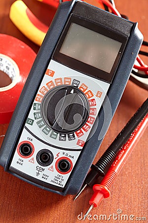 Digital volt meter Stock Photo